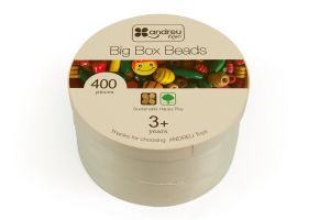 Velká krabice s barevnými korálky