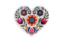 Mini – Dřevěné puzzle Folklórní Srdce bílé