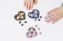 Mini – Dřevěné puzzle Folklórní Srdce černé