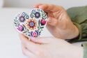 Mini – Dřevěné puzzle Folklórní Srdce bílé