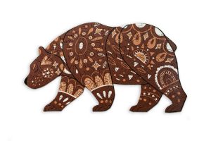 Dřevěné puzzle Scandi Medvěd