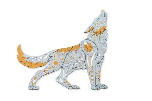 Dřevěné puzzle Scandi Vlk